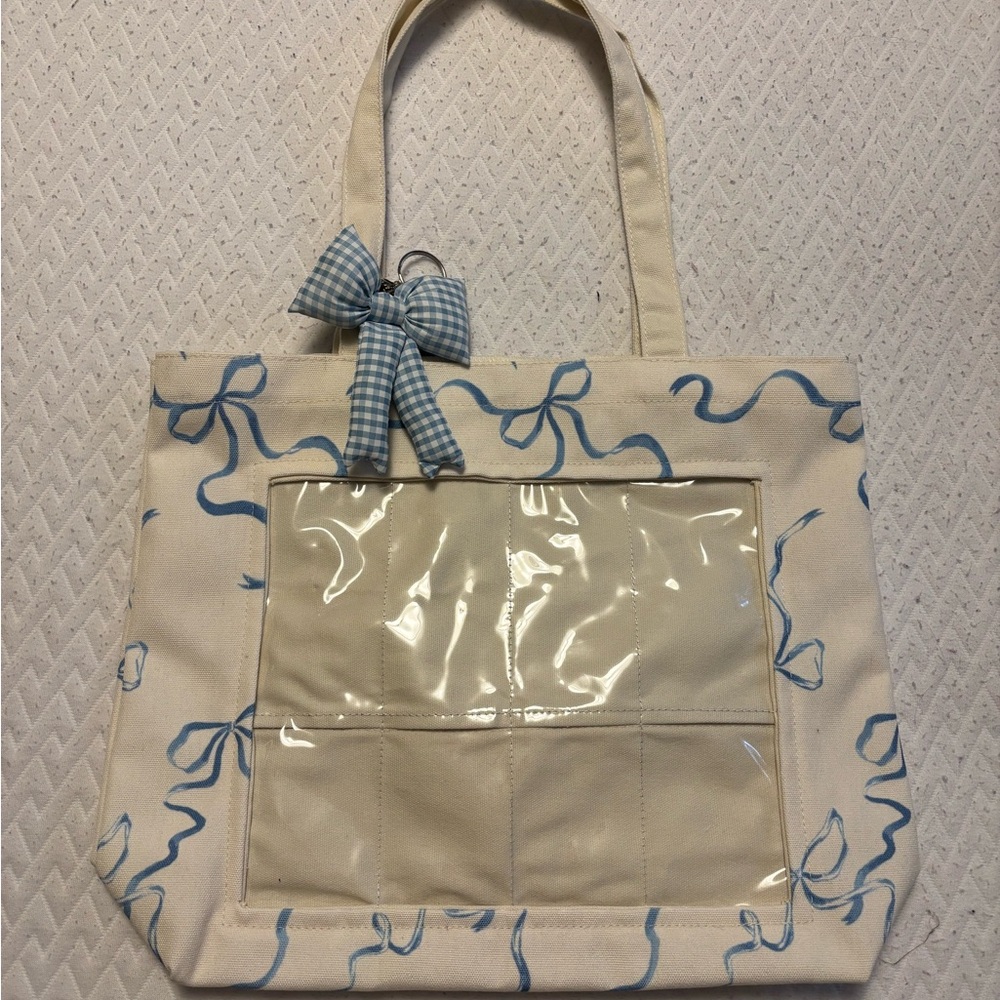 Chic Blue and Cream Tote Bag